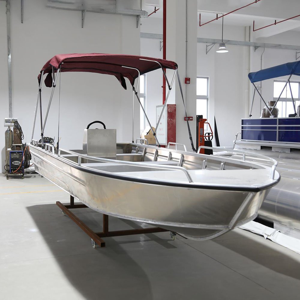 Kinocean Ecocampor 25ft Aluminium Speed Boat for Sale Fishing Sports Outboard Engine Option Welded Workmanship Optional Trailer